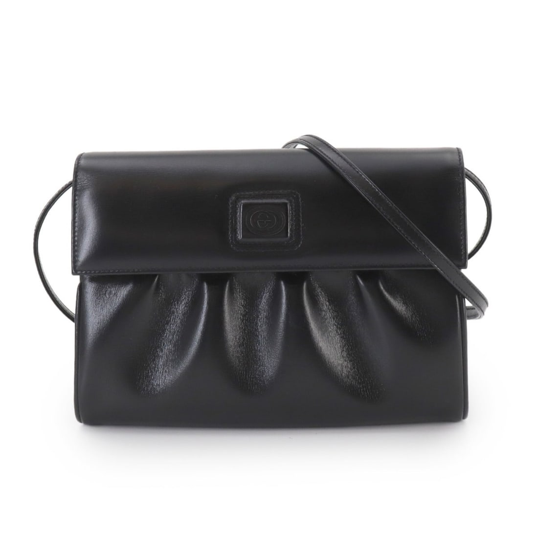 Gucci Double G Shoulder Handbag, Leather, Black, Gold Hardware.: --- Catalog ---Category: SizeSize (HxWxD): 16cm x 23cm x 4.5cm / 6.29'' x 9.05'' x 1.77''Category: DesignType: Handbag, Shoulder bagColor: BlackGender: WomenMaterial: Leather Category: GeneralBrand: G