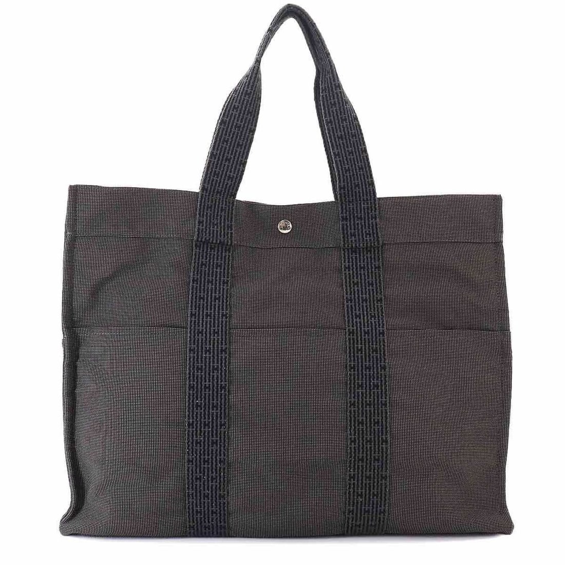 Hermes Herline Tote GM handbag, canvas, gray, silver hardware.: --- Catalog ---Category: SizeSize (HxWxD): 36cm x 47cm x 15cm / 14.17'' x 18.5'' x 5.9''Category: DesignType: Handbag, Tote bagColor: GrayGender: Women,MenMaterial: Canvas Category: GeneralBrand: Herm