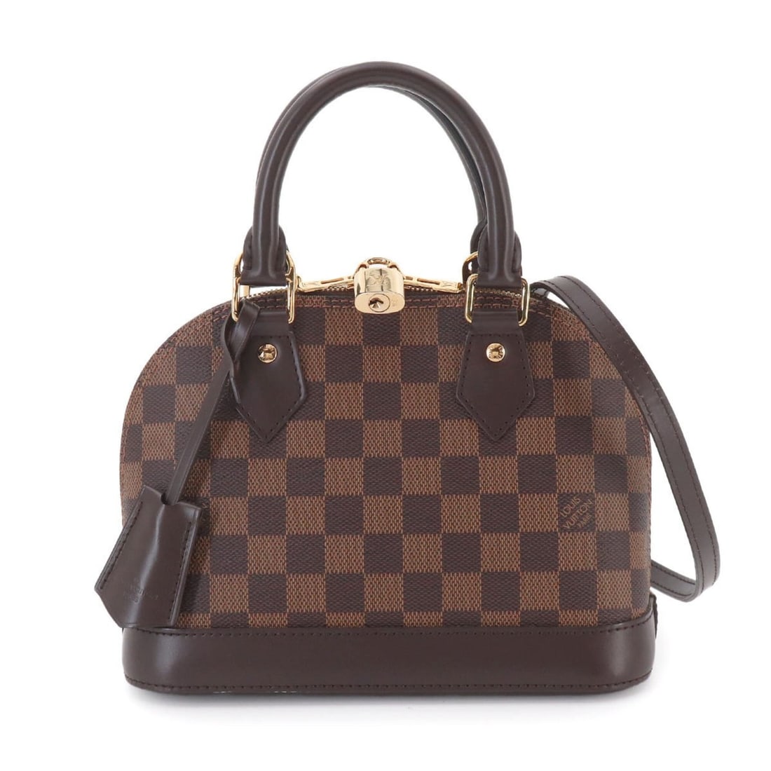 Louis Vuitton Alma BB Damier 2-way Hand/Shoulder Handbag, Ebene, N41221, Gold Hardware: --- Catalog ---Category: SizeSize (HxWxD): 17cm x 23cm x 11cm / 6.69'' x 9.05'' x 4.33''Category: DesignType: HandbagColor: Brown, EbeneGender: Women,MenMaterial: Damier Canvas Category: GeneralMPN: N