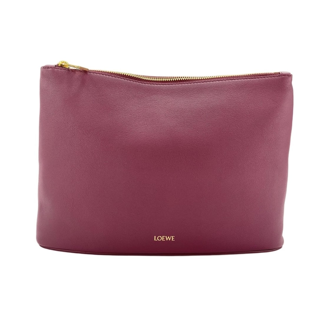 Loewe leather oblong pouch clutch bag, wine red.: --- Catalog ---Category: SizeSize (HxWxD): 19cm x 27cm x 5cm / 7.48'' x 10.62'' x 1.96''Category: DesignType: Clutch bag, PouchColor: WineGender: WomenCategory: GeneralBrand: LoeweCountry of Origin: S