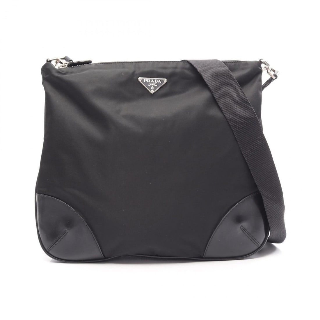 Prada TESSUTO LIGHT Shoulder Bag/Handbag, Nylon and Leather, Women's, Black (BT0326) (1 of 10)