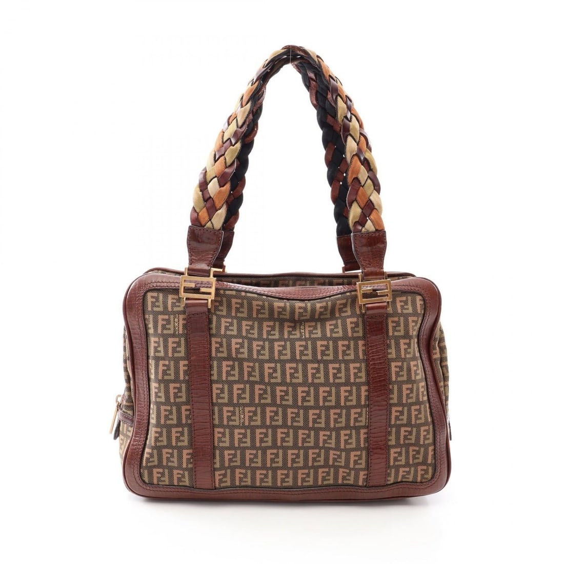 Fendi Zucchino Handbag, Canvas and Leather, Women's, Khaki/Brown: --- Catalog ---Category: SizeSize (HxWxD): 23cm x 32cm x 10cm / 9.05'' x 12.59'' x 3.93''Category: DesignType: HandbagColor: Brown, KhakiGender: WomenMaterial: Canvas , Leather Category: GeneralBrand: