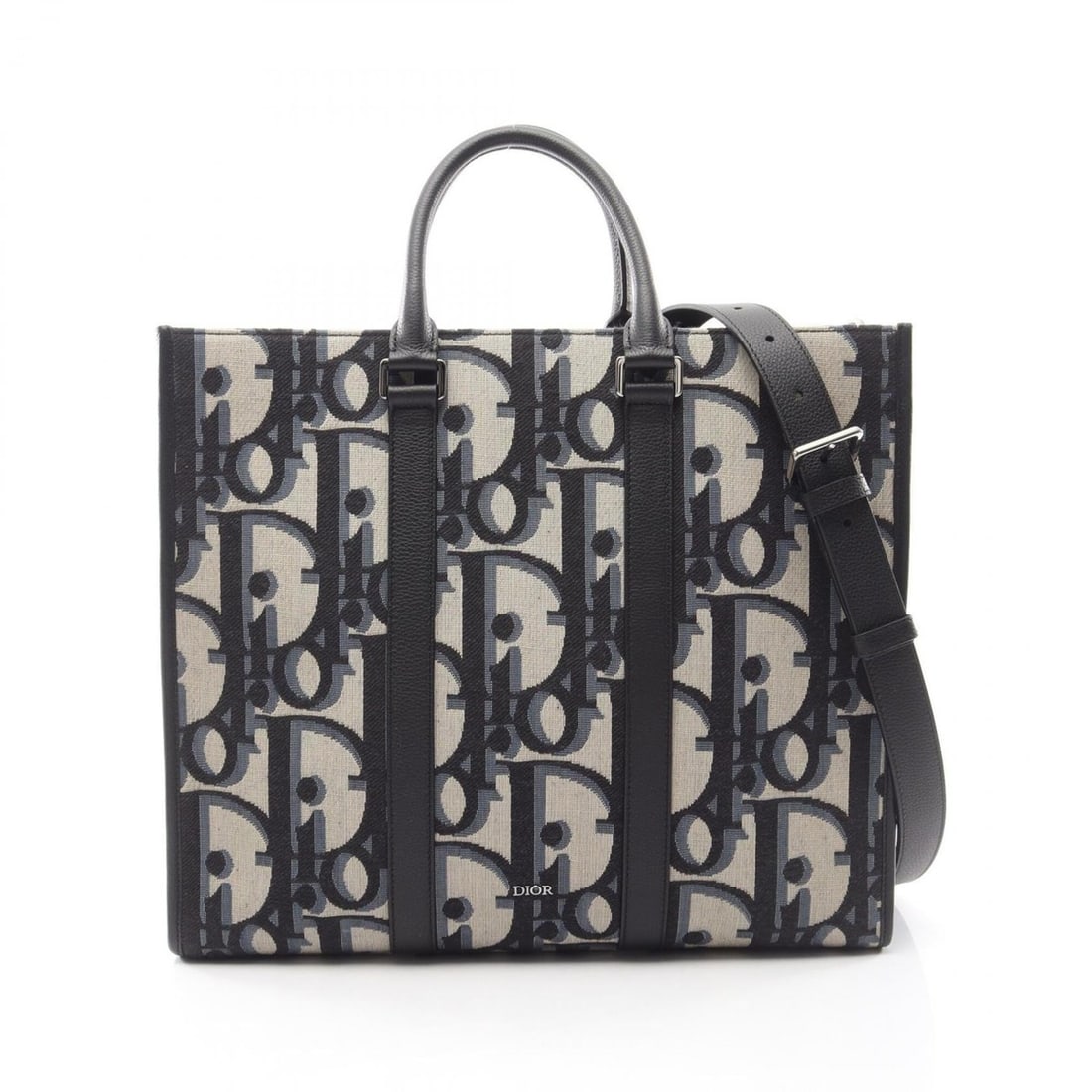 Christian Dior Dior Maxi Oblique East-West 2-Way Tote Bag/Handbag, Canvas/Leather, Men's, Beige,: --- Catalog ---Category: SizeSize (HxWxD): 34cm x 40cm x 11.5cm / 13.38'' x 15.74'' x 4.52''Category: DesignType: Handbag, Tote bagColor: Beige, Black, NavyGender: MenMaterial: Canvas , Leather Catego