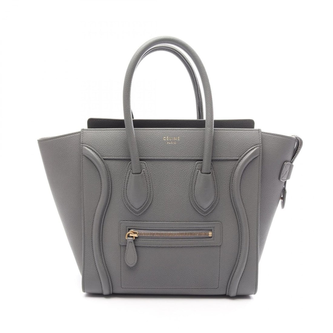 Celine Luggage Micro Shopper Tote Bag Handbag Leather Women's Gray: --- Catalog ---Category: SizeSize (HxWxD): 26cm x 26cm x 13cm / 10.23'' x 10.23'' x 5.11''Category: DesignType: Handbag, Tote bagColor: GrayGender: WomenMaterial: Leather Category: GeneralBrand: Celin