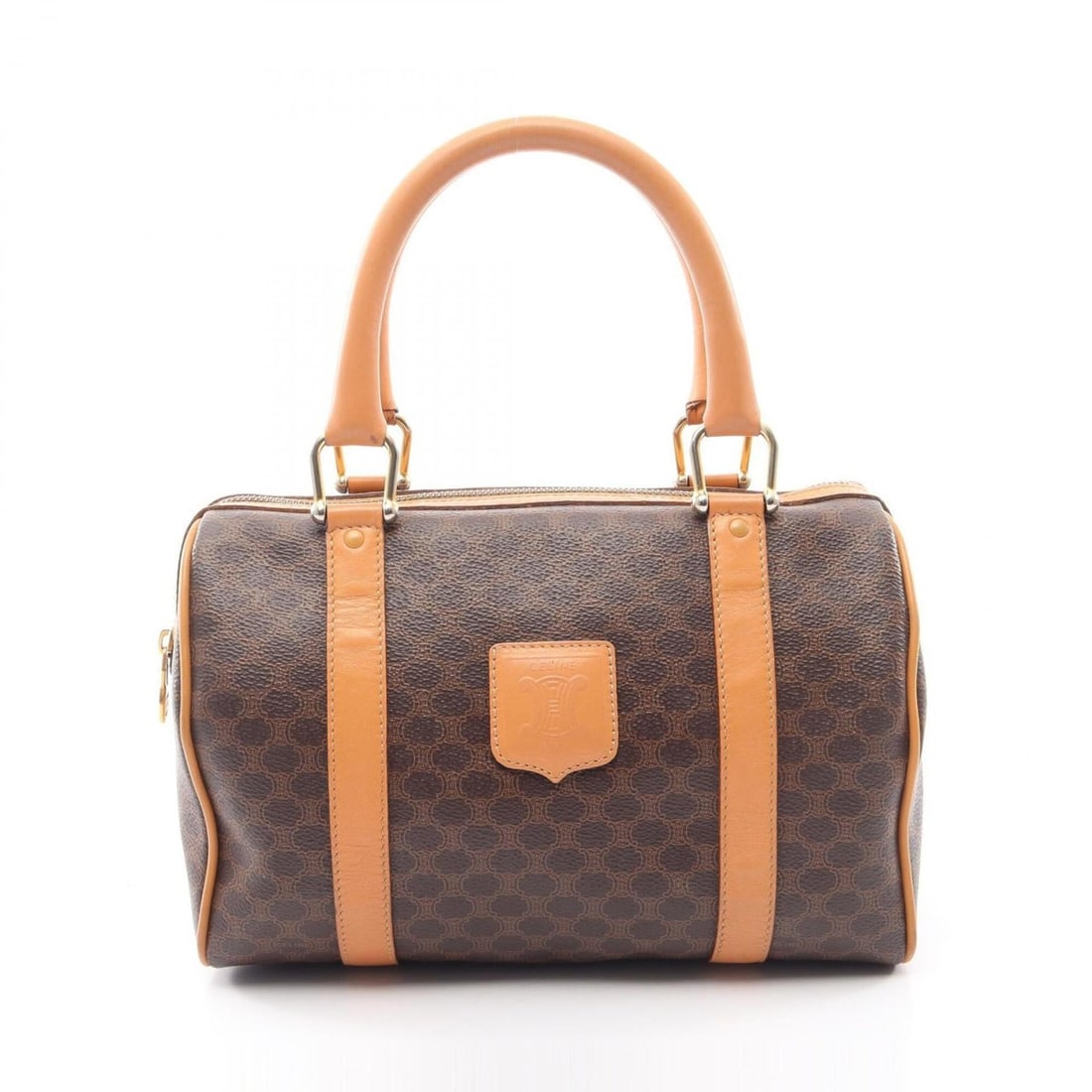 Celine Macadam Boston Bag Handbag, Coated Canvas Leather, Women's, Brown (1 of 14)