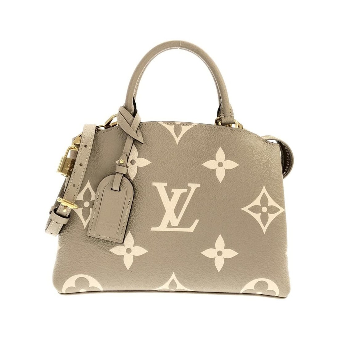 Louis Vuitton Bicolor Monogram Empreinte Petit Palais PM M58914 Handbag: --- Catalog ---Category: SizeSize (HxWxD): 20cm x 27cm x 12.5cm / 7.87'' x 10.62'' x 4.92''Category: DesignType: HandbagColor: Beige, TourterelleGender: Men,WomenMaterial: Leather Leather/Fur Type: Ca