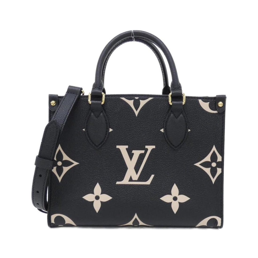 Louis Vuitton Bicolor Monogram Empreinte OnTheGo PM M45659 Handbag: --- Catalog ---Category: SizeSize (HxWxD): 19cm x 26cm x 11cm / 7.48'' x 10.23'' x 4.33''Category: DesignType: HandbagColor: Beige, BlackGender: WomenMaterial: Leather Leather/Fur Type: CalfskinCatego