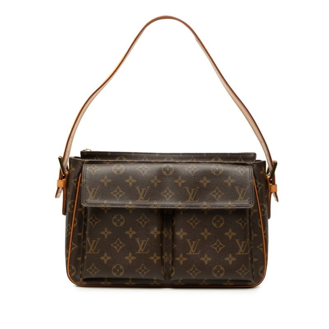 Louis Vuitton Monogram Vivacite GM One-Shoulder Bag M51163 Brown Leather Women's LOUIS VUITTON: --- Catalog ---Category: SizeHandle Drop: 20.00cm / 7.87''Size (HxWxD): 23cm x 32cm x 10cm / 9.05'' x 12.59'' x 3.93''Category: DesignType: Shoulder bagColor: BrownGender: WomenClosure: