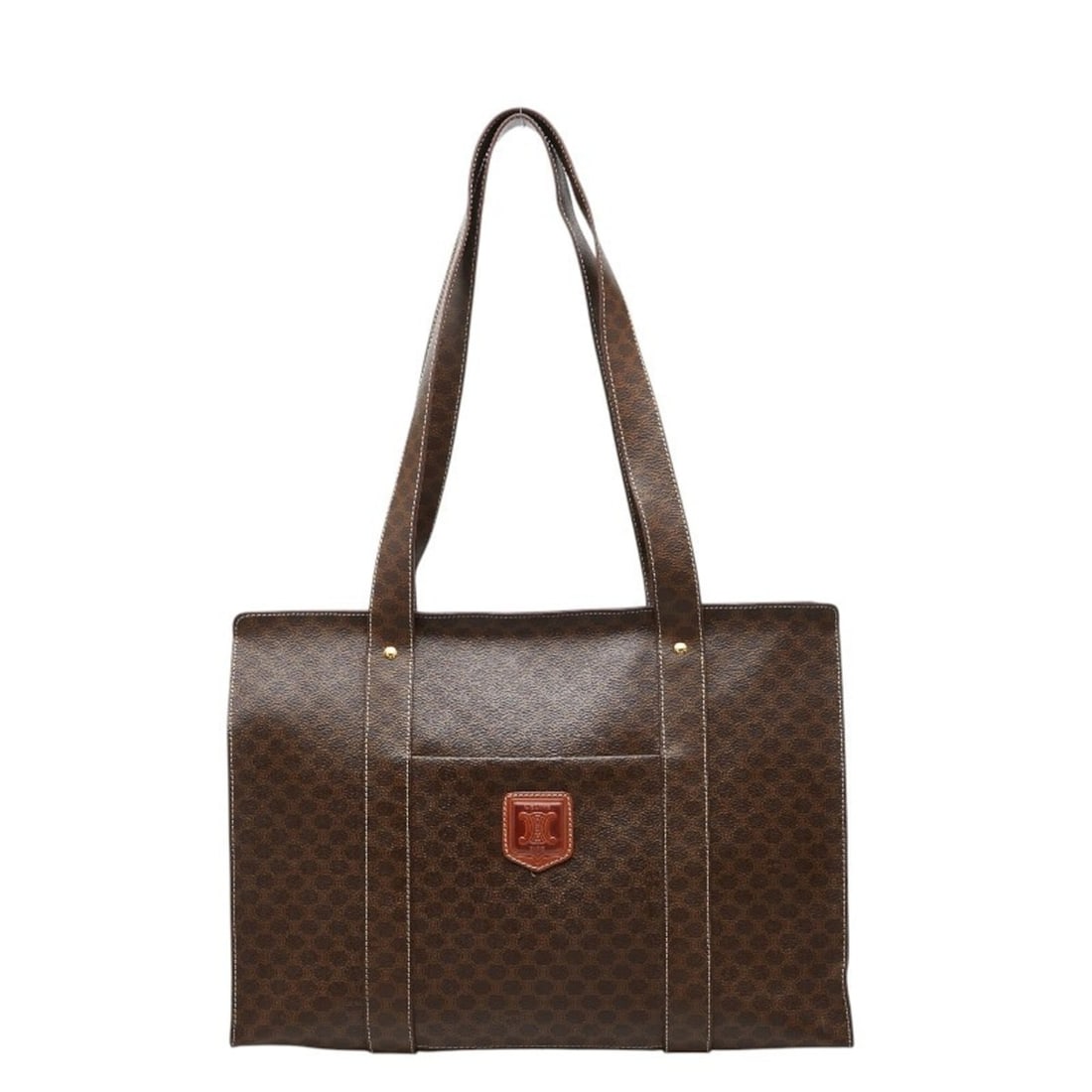 Celine Macadam Tote Bag Handbag Brown Leather Women's CELINE: --- Catalog ---Category: SizeHandle Drop: 31.00cm / 12.20''Size (HxWxD): 27.5cm x 39.5cm x 11.5cm / 10.82'' x 15.55'' x 4.52''Category: DesignType: Handbag, Tote bagColor: BrownGender: WomenClosure: