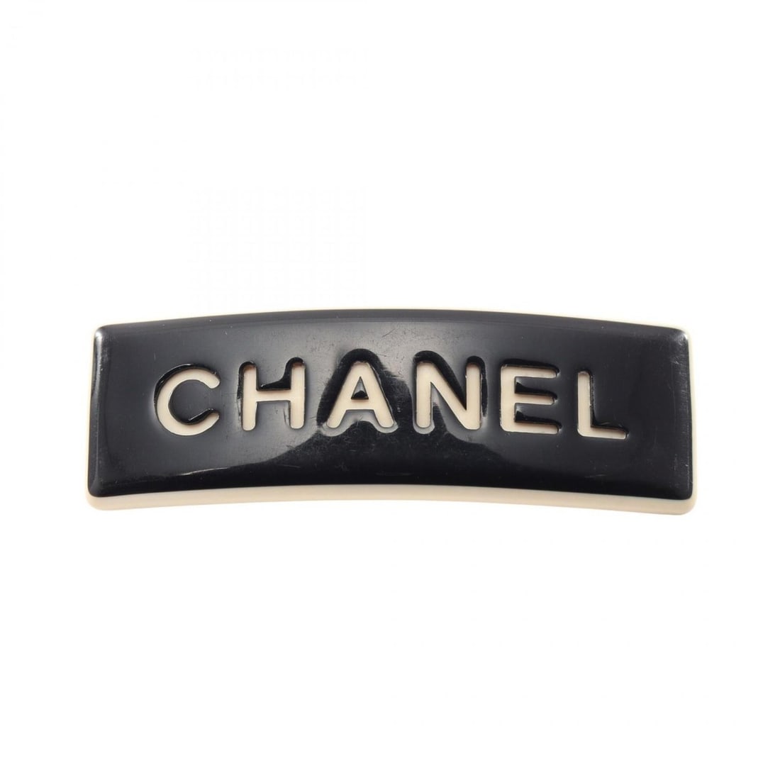 Chanel logo hair accessory barrette, plastic, women's, black/white.: --- Catalog ---Category: SizeSize (LxW): 2.8cm x 9.19cm / 1.1'' x 3.62''Category: DesignType: BarretteColor: Black, WhiteGender: WomenMaterial: PlasticCategory: GeneralBrand: Chanel--- Item List ---Se