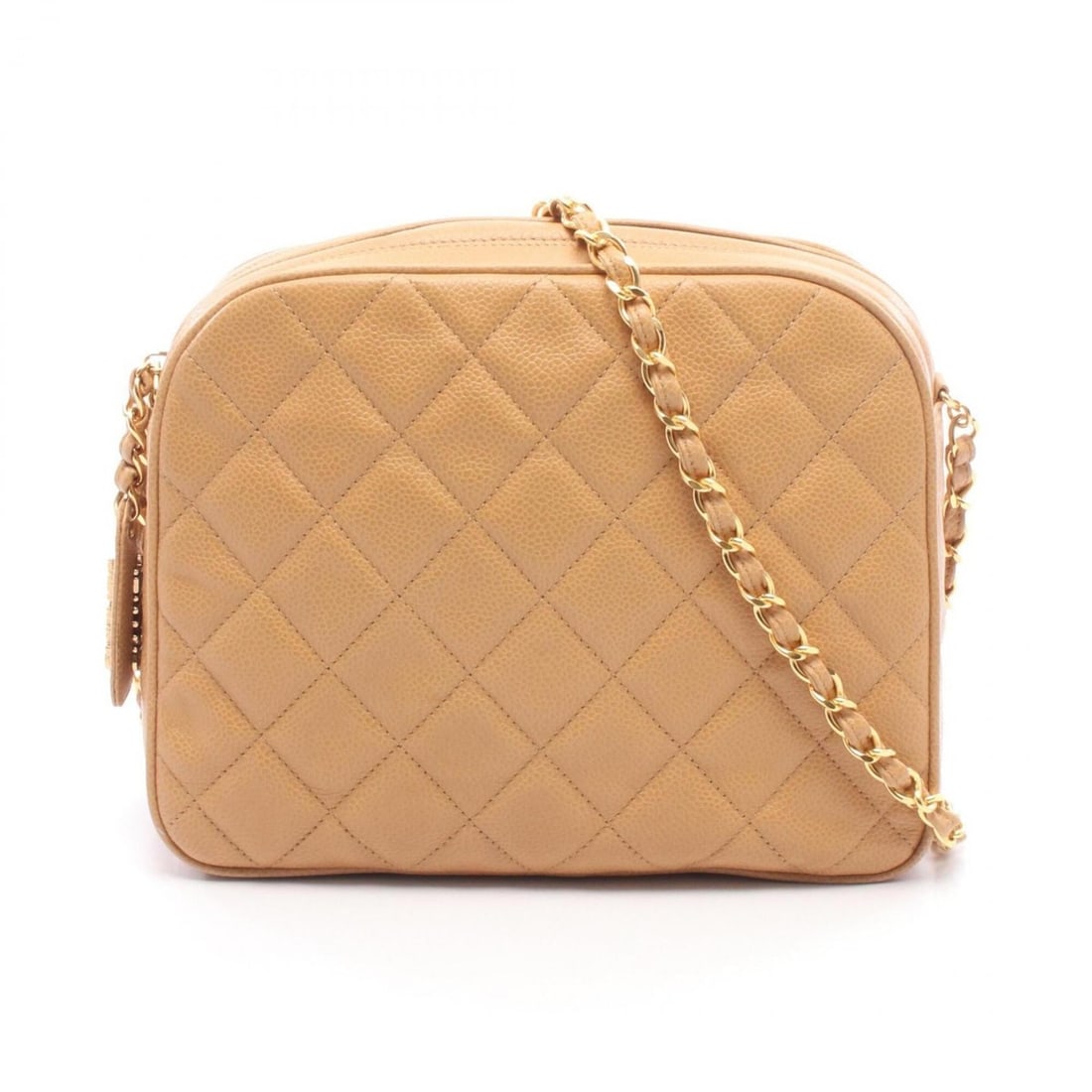 Chanel Matelassé Shoulder Bag/Handbag, Caviar Leather (Grained Calfskin), Women's, Beige (1 of 15)