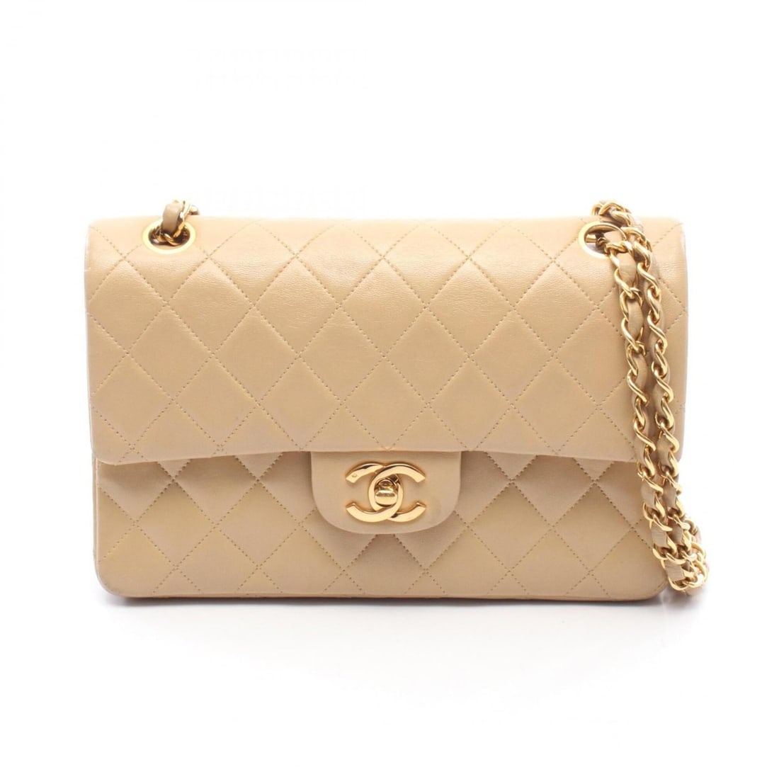 Chanel Matelassé Double Flap Shoulder Bag/Handbag, Lambskin Leather, Women's, Beige: --- Catalog ---Category: SizeSize (HxWxD): 14cm x 23cm x 6cm / 5.51'' x 9.05'' x 2.36''Category: DesignType: Handbag, Shoulder bagColor: BeigeGender: WomenMaterial: Leather Hardware Color: GoldLeather
