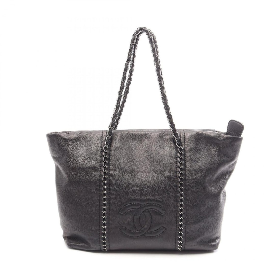 Chanel Coco Mark Tote Bag Handbag Leather Women's Black: --- Catalog ---Category: SizeSize (HxWxD): 28cm x 32cm x 12cm / 11.02'' x 12.59'' x 4.72''Category: DesignType: Handbag, Tote bagColor: BlackGender: WomenMaterial: Leather Hardware Color: SilverCatego