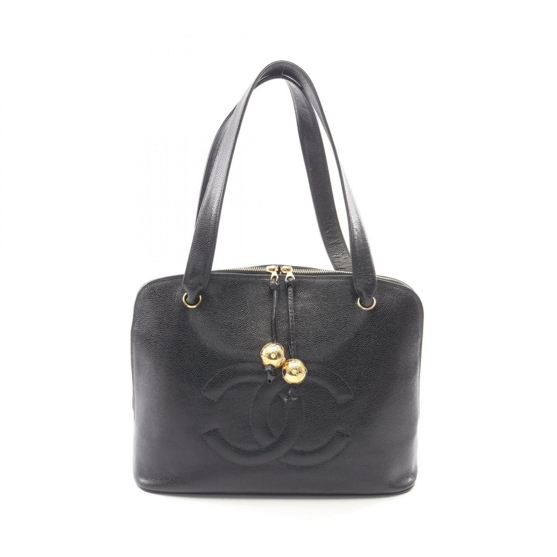 Chanel Coco Mark Tote Bag Handbag, Caviar Leather (Grained Calfskin), Women's, Black: --- Catalog ---Category: SizeSize (HxWxD): 26cm x 34cm x 10cm / 10.23'' x 13.38'' x 3.93''Category: DesignType: Handbag, Tote bagColor: BlackGender: WomenMaterial: Grained Calfskin Hardware Color: Gol