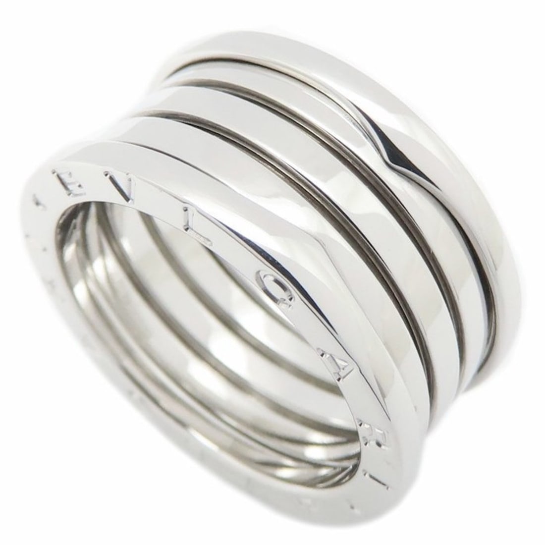 BVLGARI B.zero1 Ring, 4-band, Size M, #60, 18K White Gold, Men's, 295696: --- Catalog ---Category: SizeJP Size: 19US Size: 9.5Category: DesignColor: WhiteGender: MenMaterial: White goldCategory: GeneralBrand: Bvlgari--- Item List ---Section: ConditionRanking: Rank A Used -