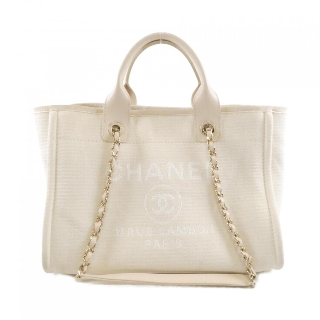 Chanel Deauville Line AS3257 Handbag: --- Catalog ---Category: SizeSize (HxWxD): 23cm x 32cm x 16cm / 9.05'' x 12.59'' x 6.29''Category: DesignType: Handbag, PouchColor: IvoryGender: WomenMaterial: Ivory Category: GeneralMPN: