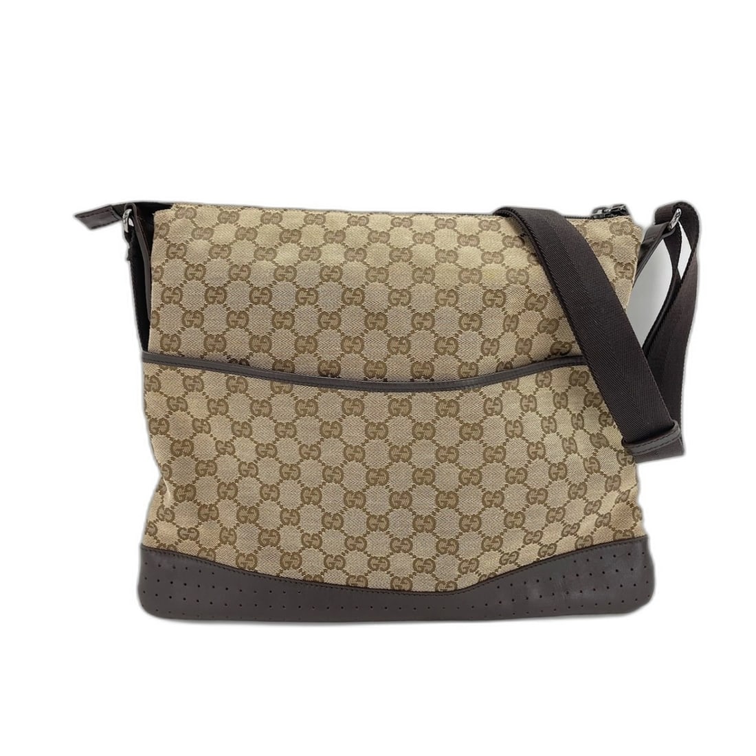 Gucci GG Canvas Shoulder Bag, Brown: --- Catalog ---Category: SizeSize (HxWxD): 31cm x 37cm x 1cm / 12.2'' x 14.56'' x 0.39''Category: DesignType: Shoulder bagColor: Brown, ClearMaterial: GG canvas Category: GeneralBrand: GucciCountry of