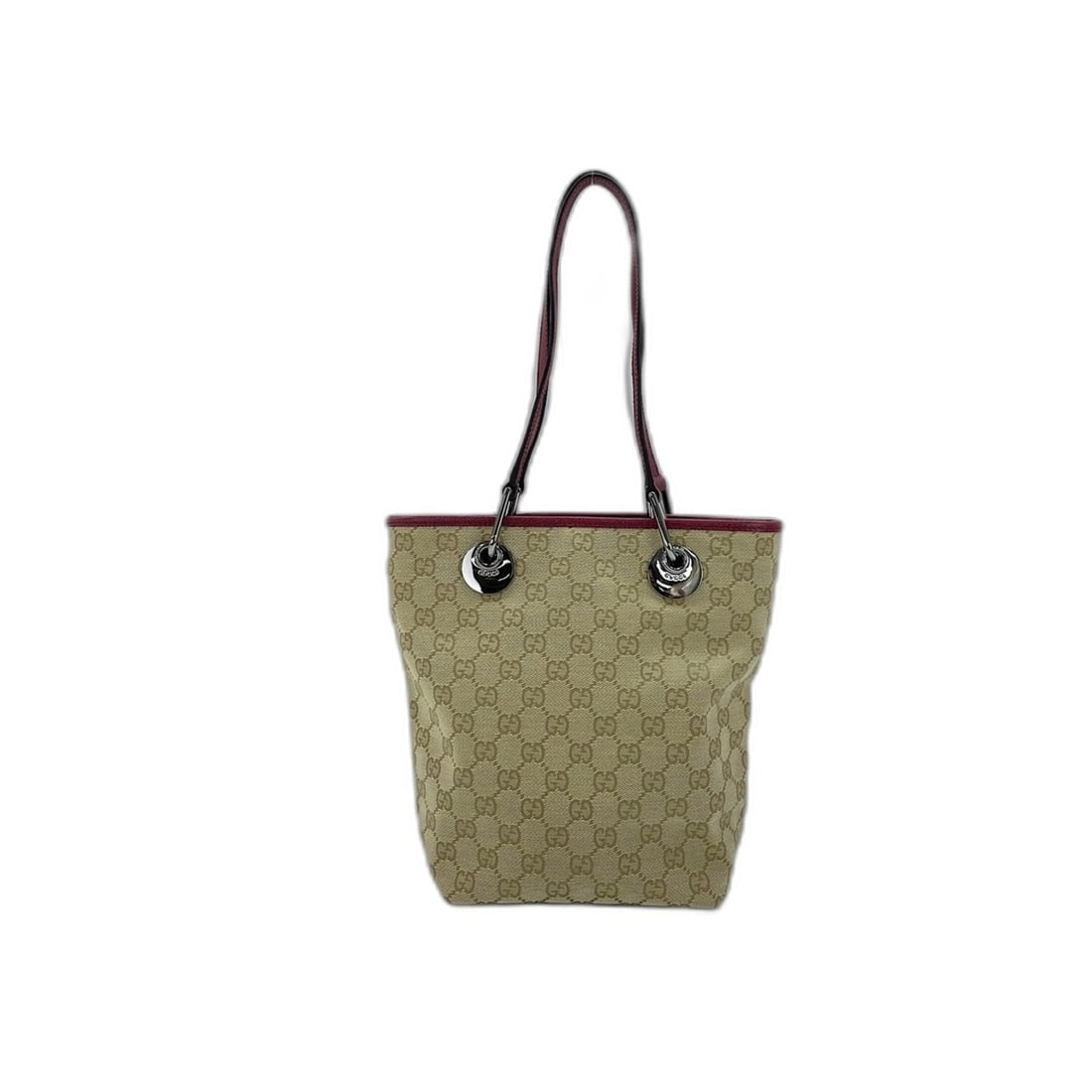 Gucci GG Canvas Leather Tote Bag, Beige: --- Catalog ---Category: SizeSize (HxWxD): 24cm x 25cm x 9cm / 9.44'' x 9.84'' x 3.54''Category: DesignType: Tote bagColor: BeigeGender: WomenMaterial: GG canvas Category: GeneralBrand: GucciCountry o