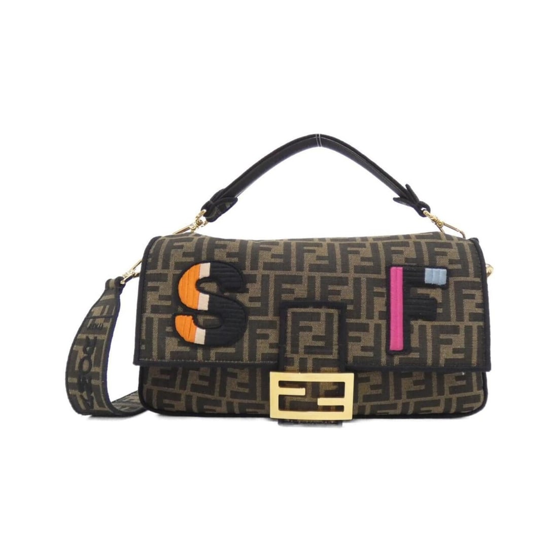 Fendi Baguette Large 8BR771 A6V5 Shoulder Bag: --- Catalog ---Category: SizeSize (HxWxD): 18cm x 32cm x 6cm / 7.08'' x 12.59'' x 2.36''Category: DesignType: Shoulder bagColor: Brown, Multi-colorGender: Women,MenMaterial: Nylon Category: GeneralMPN
