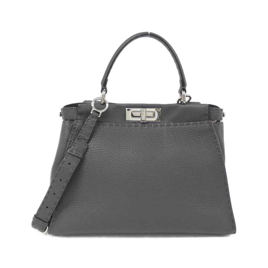 Fendi SELLERIA Peekaboo 8BN290 Q0J Handbag: --- Catalog ---Category: SizeSize (HxWxD): 24cm x 34cm x 12cm / 9.44'' x 13.38'' x 4.72''Category: DesignType: HandbagColor: Dark gray, GrayGender: WomenMaterial: Leather Leather/Fur Type: CalfskinCat