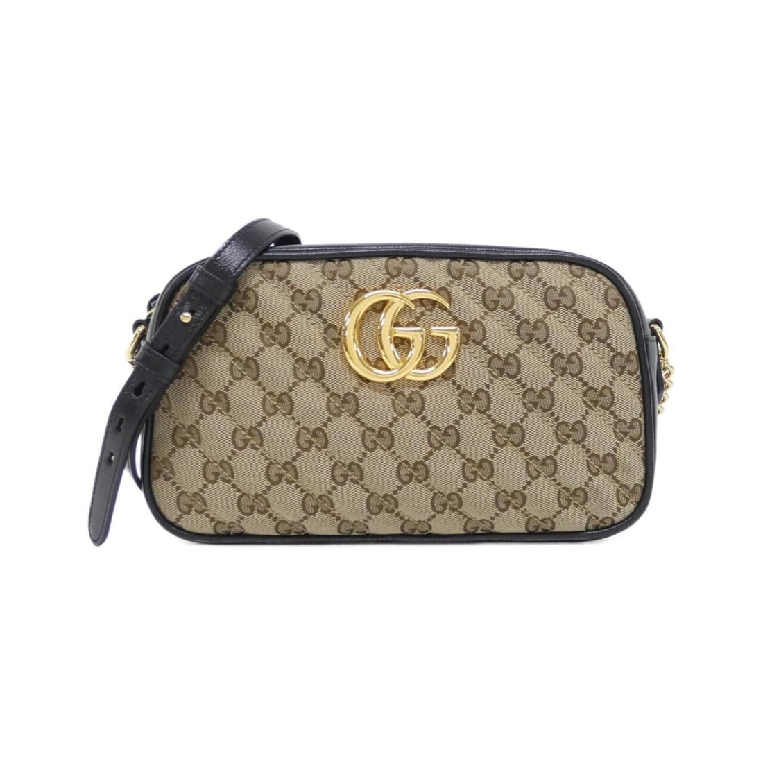 Gucci GG Marmont 447632 HVKEG Shoulder Bag: --- Catalog ---Category: SizeSize (HxWxD): 13cm x 23cm x 7cm / 5.11'' x 9.05'' x 2.75''Category: DesignType: Shoulder bagColor: Beige, BlackGender: WomenMaterial: GG canvas , Leather Category: