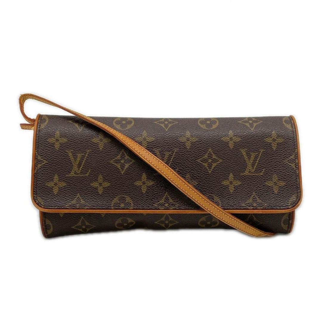 LOUIS VUITTON Louis Vuitton Monogram Pochette Twin GM M51852 Shoulder Bag Brown Beige Leather: --- Catalog ---Category: SizeSize (HxWxD): 11.5cm x 24cm x 2cm / 4.52'' x 9.44'' x 0.78''Category: DesignType: Pochette, Shoulder bagColor: Beige, Brown, MonogramGender: WomenMaterial: Coated canvas