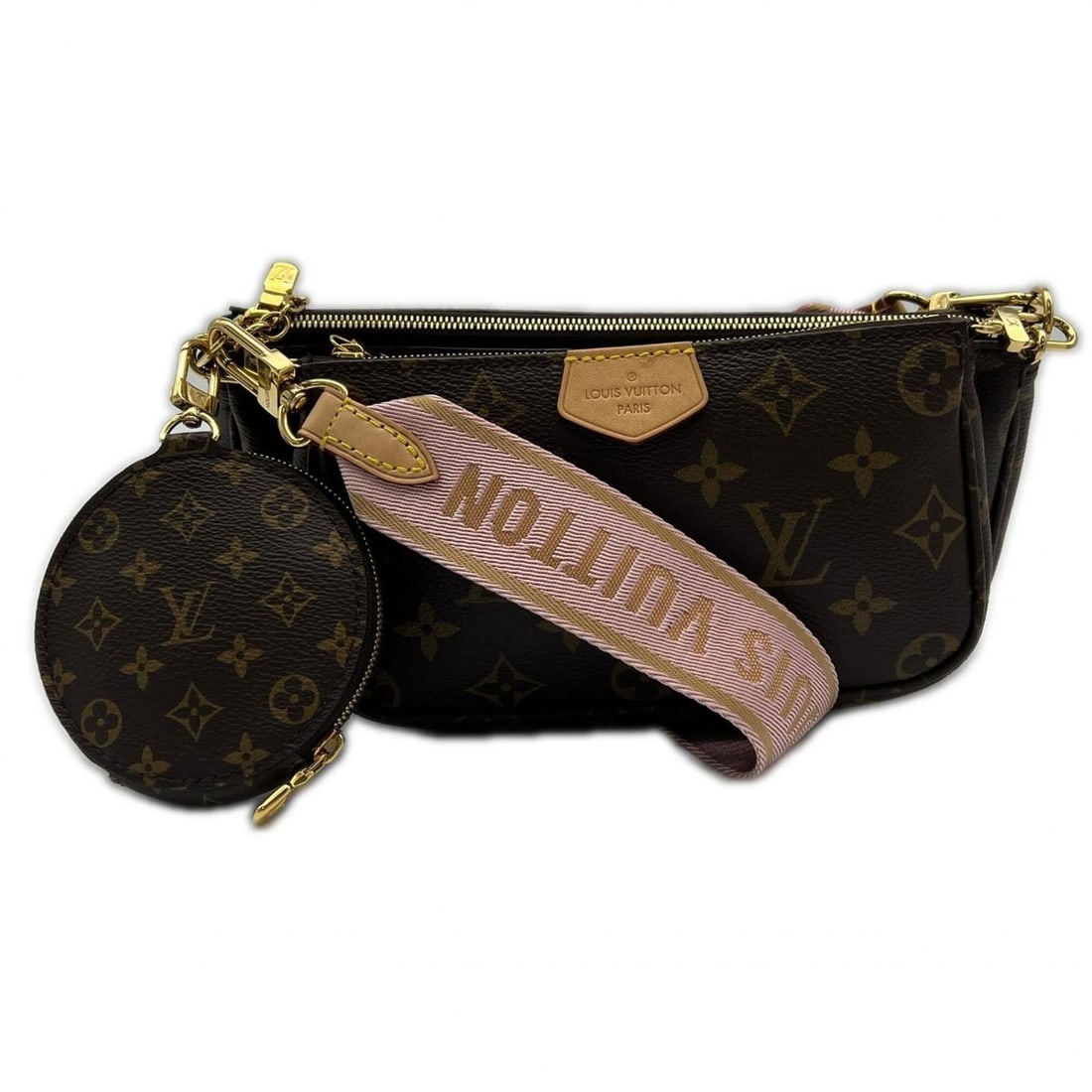 LOUIS VUITTON Louis Vuitton Monogram Multi Pochette Accessoires Rose Clair M44840 Shoulder Bag: --- Catalog ---Category: SizeSize (HxWxD): 13.5cm x 24cm x 4cm / 5.31'' x 9.44'' x 1.57''Category: DesignType: Pochette, Pouch, Shoulder bagColor: Beige pink, Brown, Monogram, Rose clairGender: