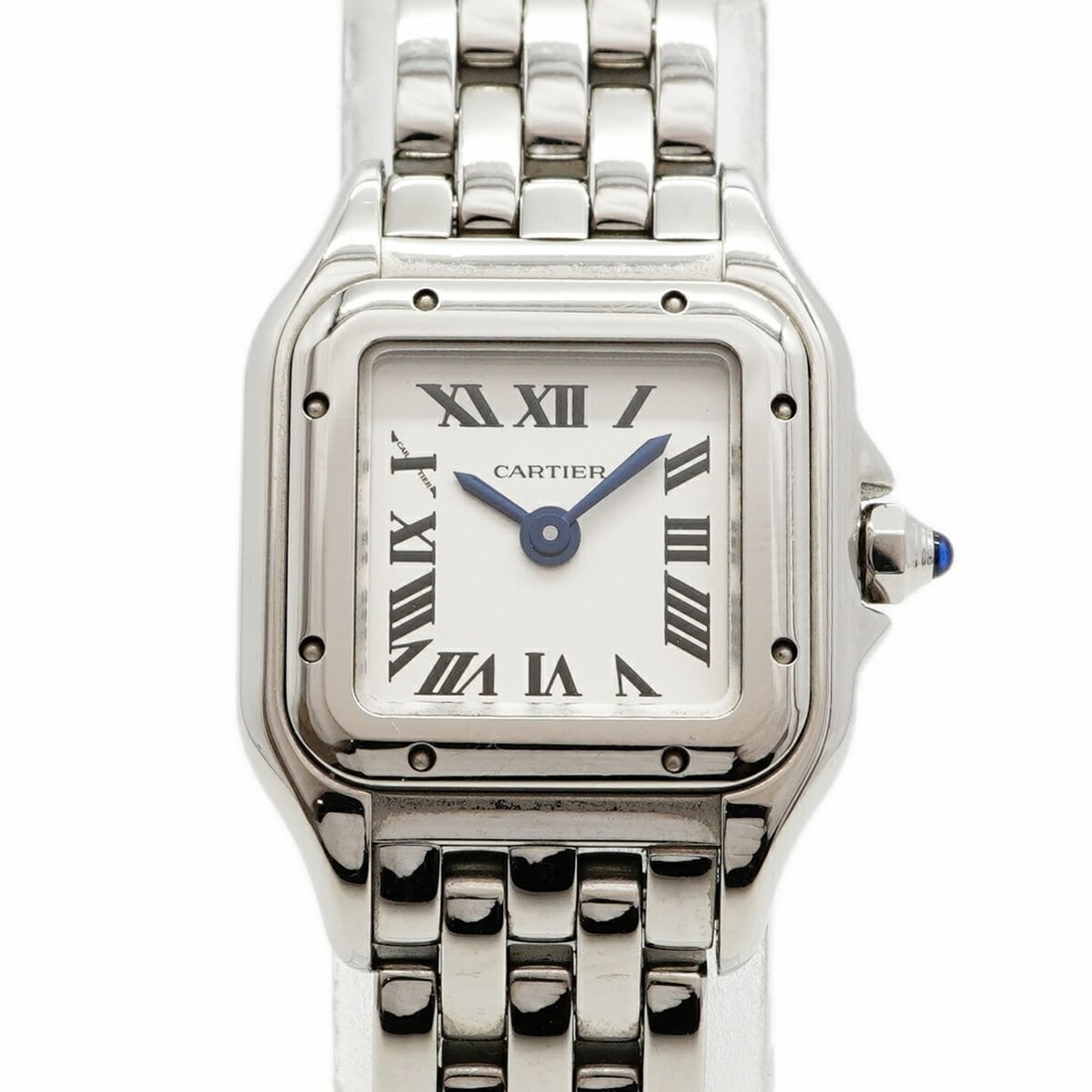 Cartier Panthère Mini WSPN0019 Silver Dial Women's Watch: --- Catalog ---Category: SizeWrist Size: 14.5cm / 5.7''Case Diameter: 18.5mm / 0.73''Category: DesignType: WristwatchGender: WomenColor (Dial): SilverMaterial (Band): Stainless steelCategory: GeneralM