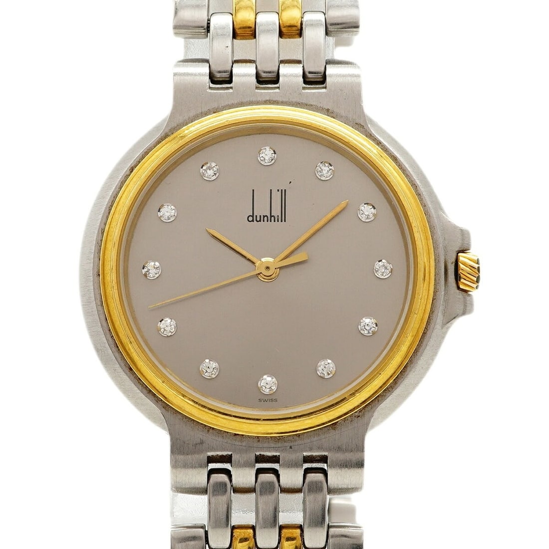 Dunhill Elite Silver Dial Watch for Men and Women: --- Catalog ---Category: SizeWrist Size: 18cm / 7.08''Case Diameter: 32mm / 1.26''Category: DesignType: WristwatchGender: Men,WomenColor (Dial): SilverMaterial (Band): Stainless steel, Yellow goldCate