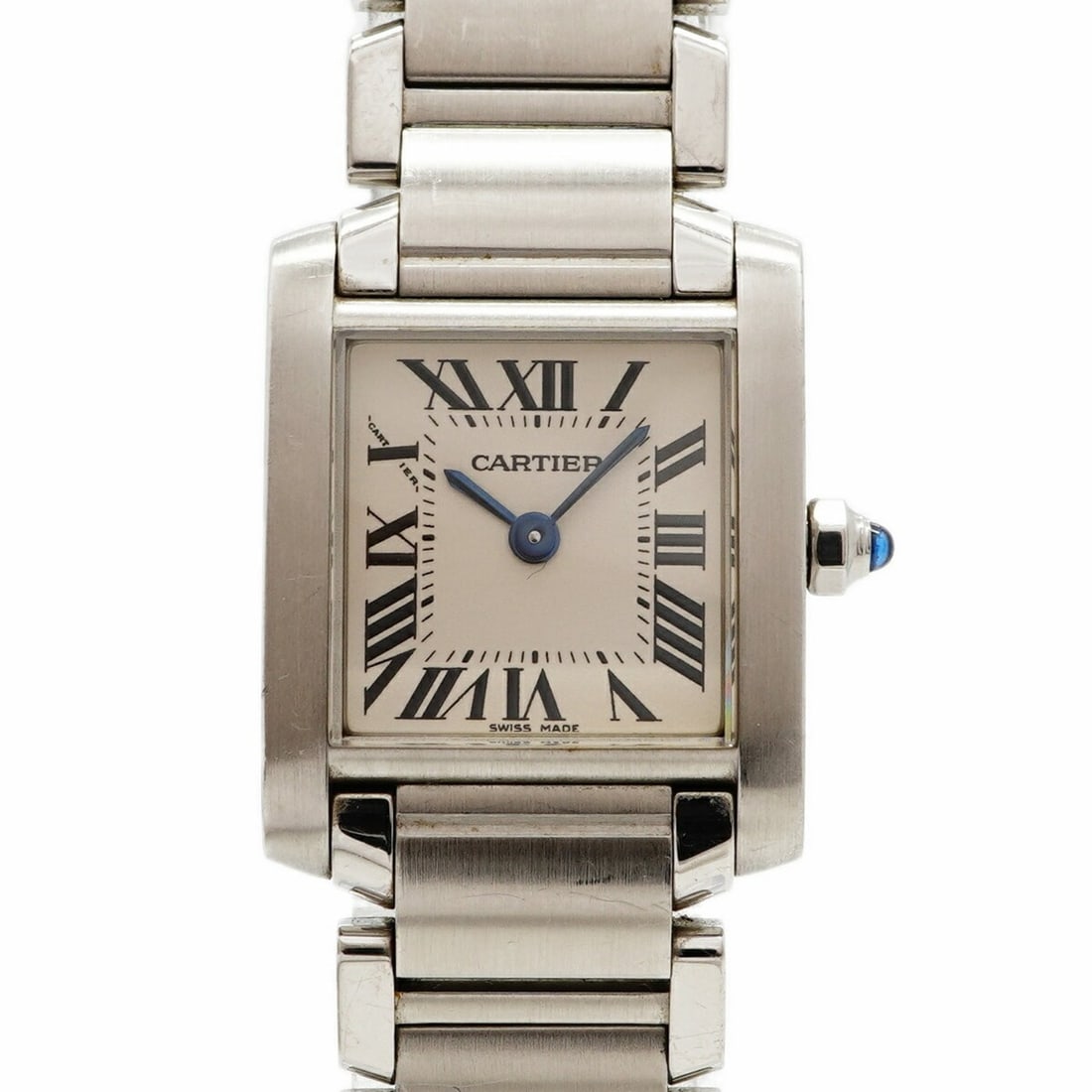 Cartier Tank Française SM W51008Q3 Ivory Dial Women's Watch: --- Catalog ---Category: SizeWrist Size: 14.5cm / 5.7''Case Diameter: 20.2mm / 0.8''Category: DesignType: WristwatchGender: WomenColor (Dial): IvoryMaterial (Band): Stainless steelCategory: GeneralMPN