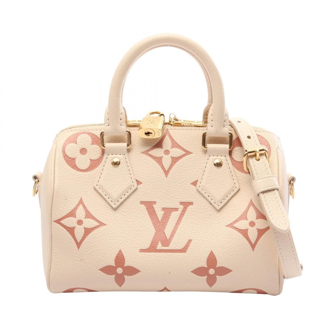 Louis Vuitton Speedy Bandoulière 20 Bicolor 2-Way Handbag, Leather, Monogram Empreinte, Women's,: --- Catalog ---Category: SizeSize (HxWxD): 15cm x 20.5cm x 11cm / 5.9'' x 8.07'' x 4.33''Category: DesignType: HandbagColor: Bicolor, Ivory, PinkGender: WomenMaterial: Monogram Empreinte , Leather Cat