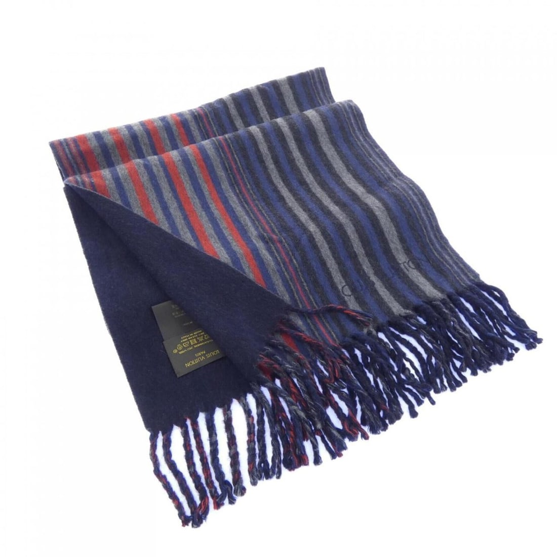 Louis Vuitton M74947 Scarf: --- Catalog ---Category: SizeSize (LxW): 1.5m x 34.5cm / 59.05'' x 13.58''Category: DesignType: StoleColor: Gray, Navy, Red colorGender: MenMaterial: Cashmere Category: GeneralMPN: M74947Brand: Louis