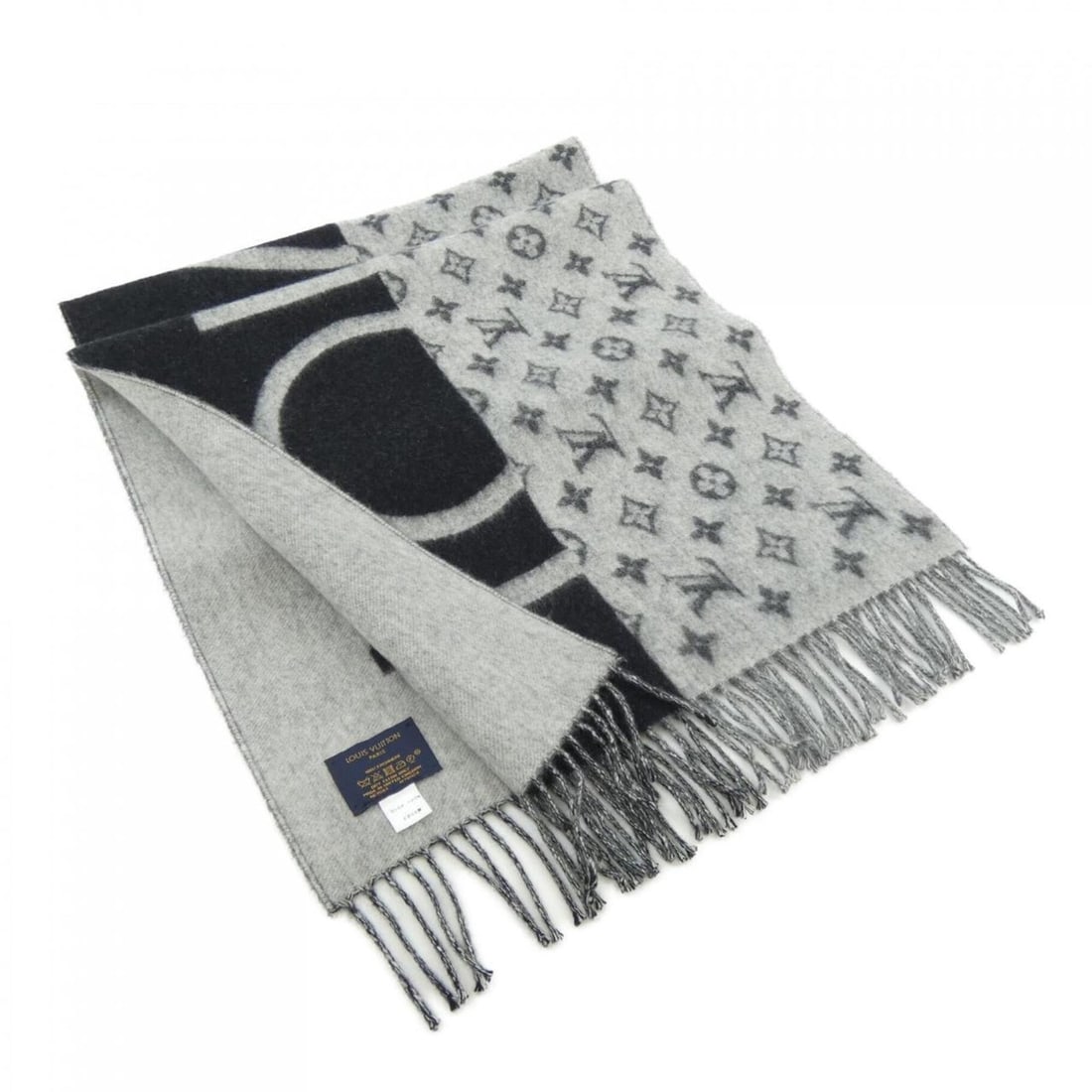 Louis Vuitton LV Split M70924 Scarf: --- Catalog ---Category: SizeSize (LxW): 1.88m x 44cm / 74.01'' x 17.32''Category: DesignType: StoleColor: Black, GrayGender: MenMaterial: Cashmere Category: GeneralMPN: M70924Brand: Louis Vuitton--- 