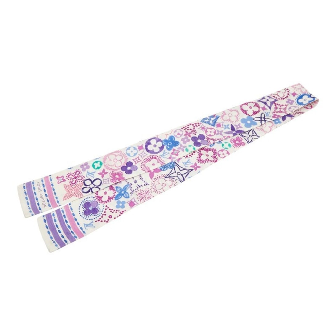 Louis Vuitton Monogram Bandeau Scarf, Multicolor Silk, Women's.: --- Catalog ---Category: SizeSize (LxW): 1.17m x 6.5cm / 46.06'' x 2.55''Category: DesignType: ScarfColor: Monogram, Multi-colorGender: WomenMaterial: Silk Category: GeneralBrand: Louis Vuitton--- Ite