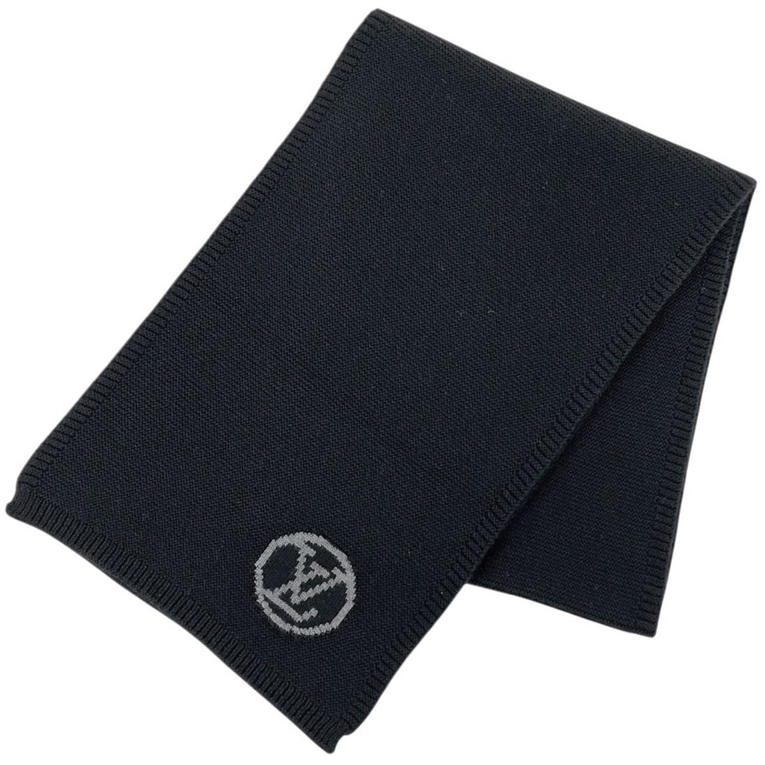 Louis Vuitton logo scarf, LV wool, black (noir), women's.: --- Catalog ---Category: SizeSize (LxW): 1.77m x 30cm / 69.68'' x 11.81''Category: DesignType: StoleColor: Black, NoirGender: WomenMaterial: Wool 100%Category: GeneralBrand: Louis Vuitton--- Item List