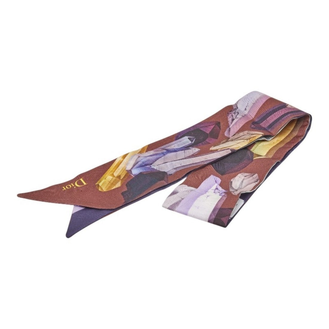 Christian Dior Dior Mitzah Crystal Print Scarf Muffler Twilly Purple Brown Silk Women's: --- Catalog ---Category: SizeSize (LxW): 99cm x 6cm / 38.97'' x 2.36''Category: DesignType: ScarfColor: Brown, PurpleGender: WomenMaterial: Silk Category: GeneralBrand: Christian Dior--- Item List ---