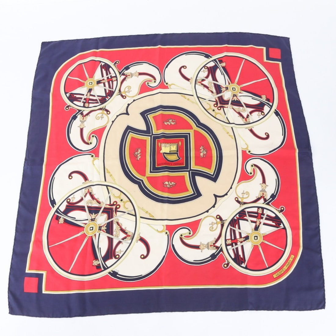 Hermes Carre 90 WASHINGTON’S CARRIAGE (George Washington's Carriage) Scarf/Muffler with Tag, 100% (1 of 20)