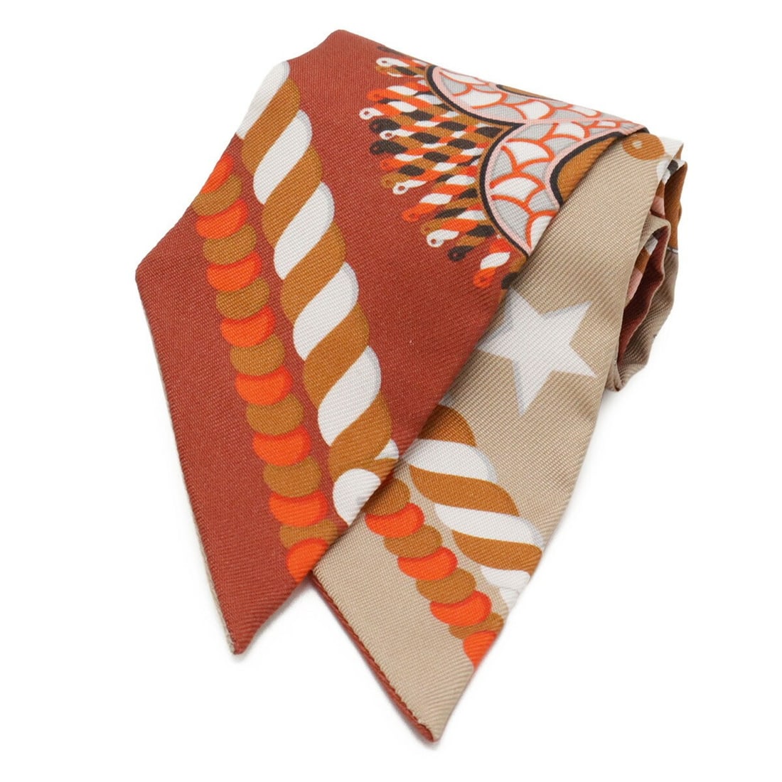 HERMES Twilly Scarf Muffler Handbag Epaulettes de Gala 100% Silk Terracotta: --- Catalog ---Category: SizeSize (LxW): 86cm x 5cm / 33.85'' x 1.96''Category: DesignType: ScarfColor: Multi-colorGender: WomenMaterial: Silk Category: GeneralBrand: Hermes--- Item List ---Section: C