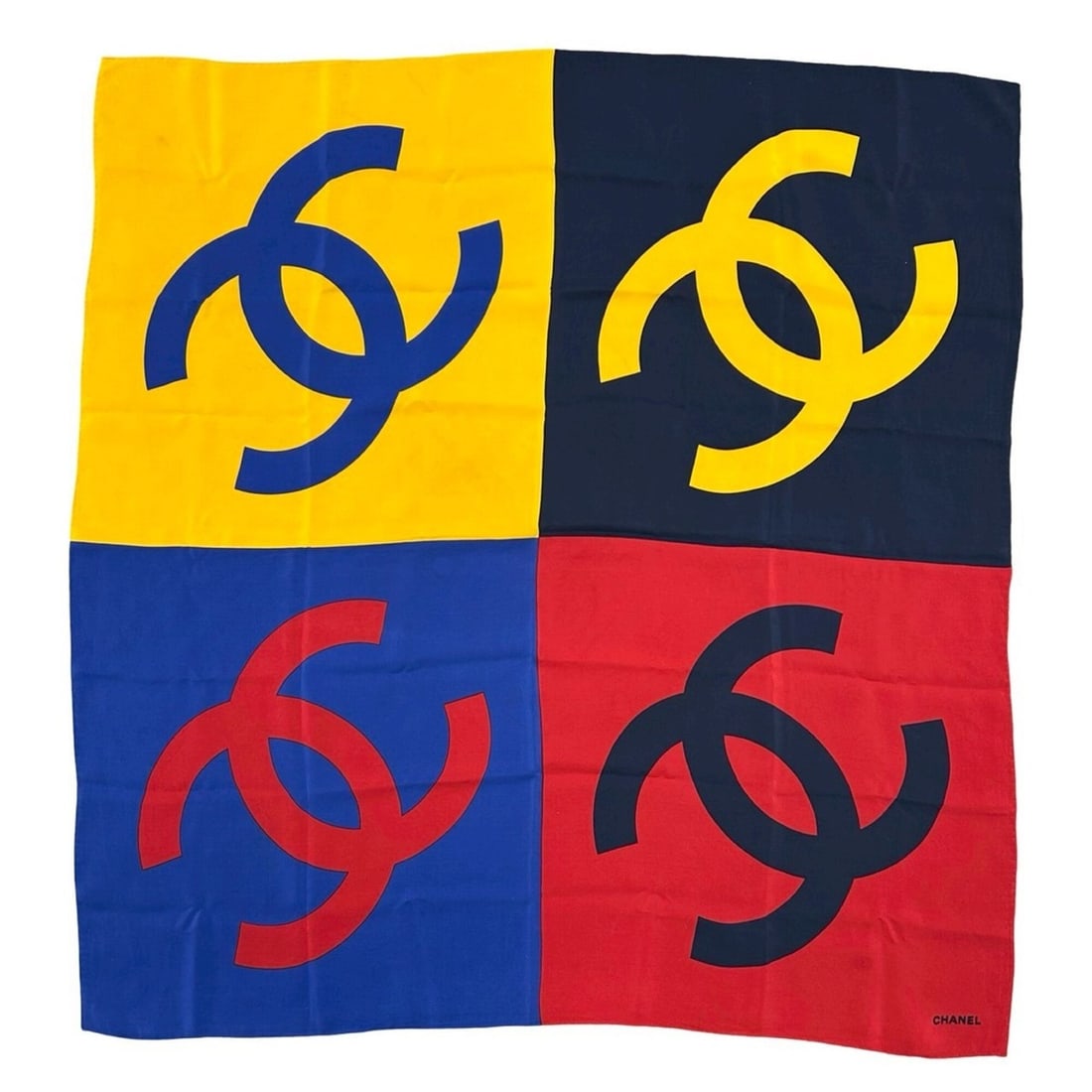CHANEL Coco Mark Silk Scarf Bandana Multicolor 82275: --- Catalog ---Category: SizeSize (LxW): 84.5cm x 84cm / 33.26'' x 33.07''Category: DesignType: ScarfColor: Multi-colorGender: WomenMaterial: Silk Category: GeneralBrand: Chanel--- Item List ---Sectio