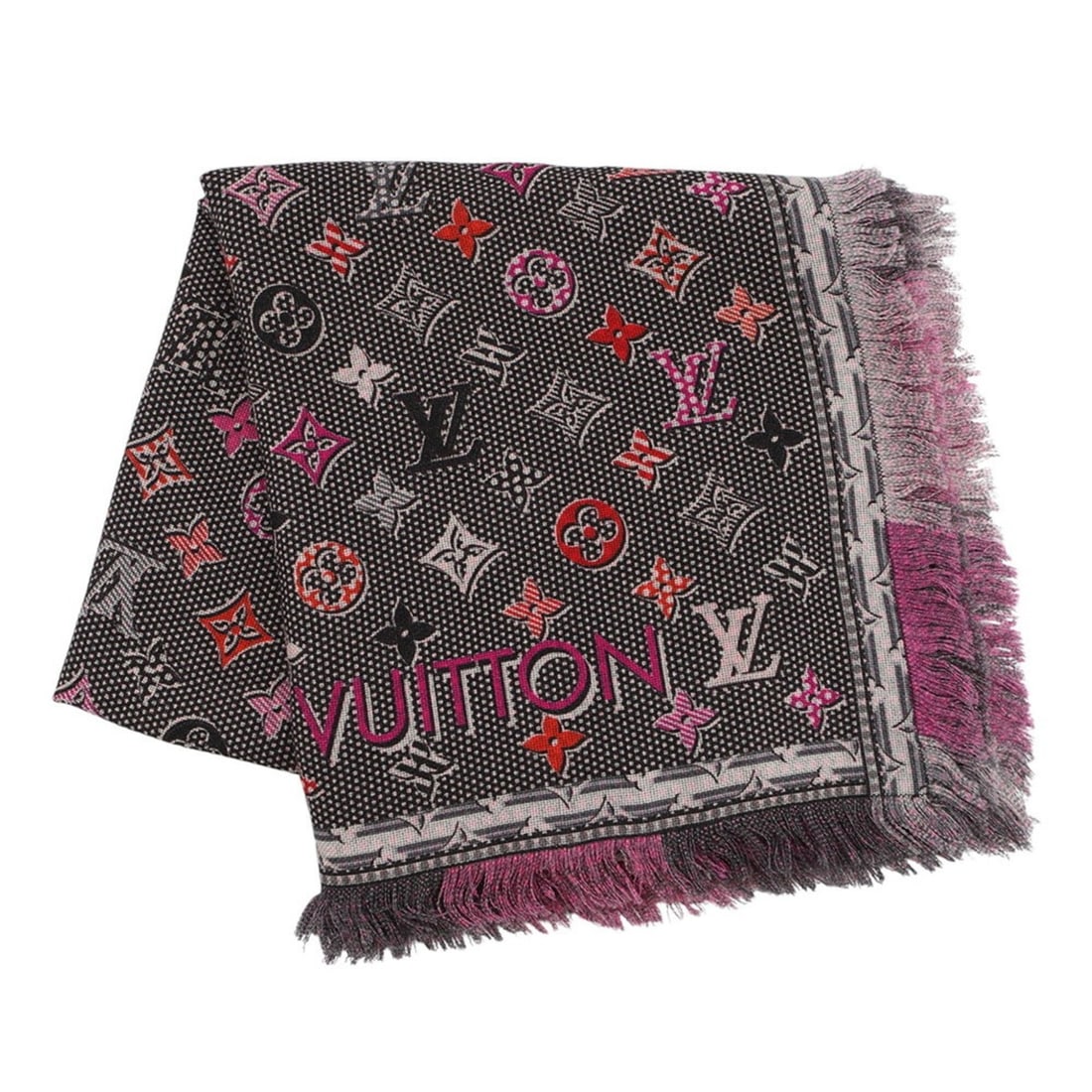 Louis Vuitton Pop Monogram Wool Stole M71400 LOUIS VUITTON Scarf Muffler (1 of 10)