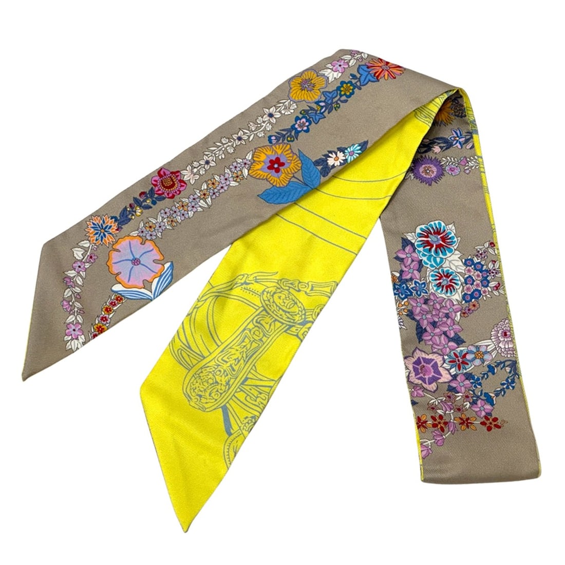 Hermes HERMES Scarf Muffler Twilly Brides de Gala en fleurs (Flowering Ceremonial Bridle) Women's (1 of 17)