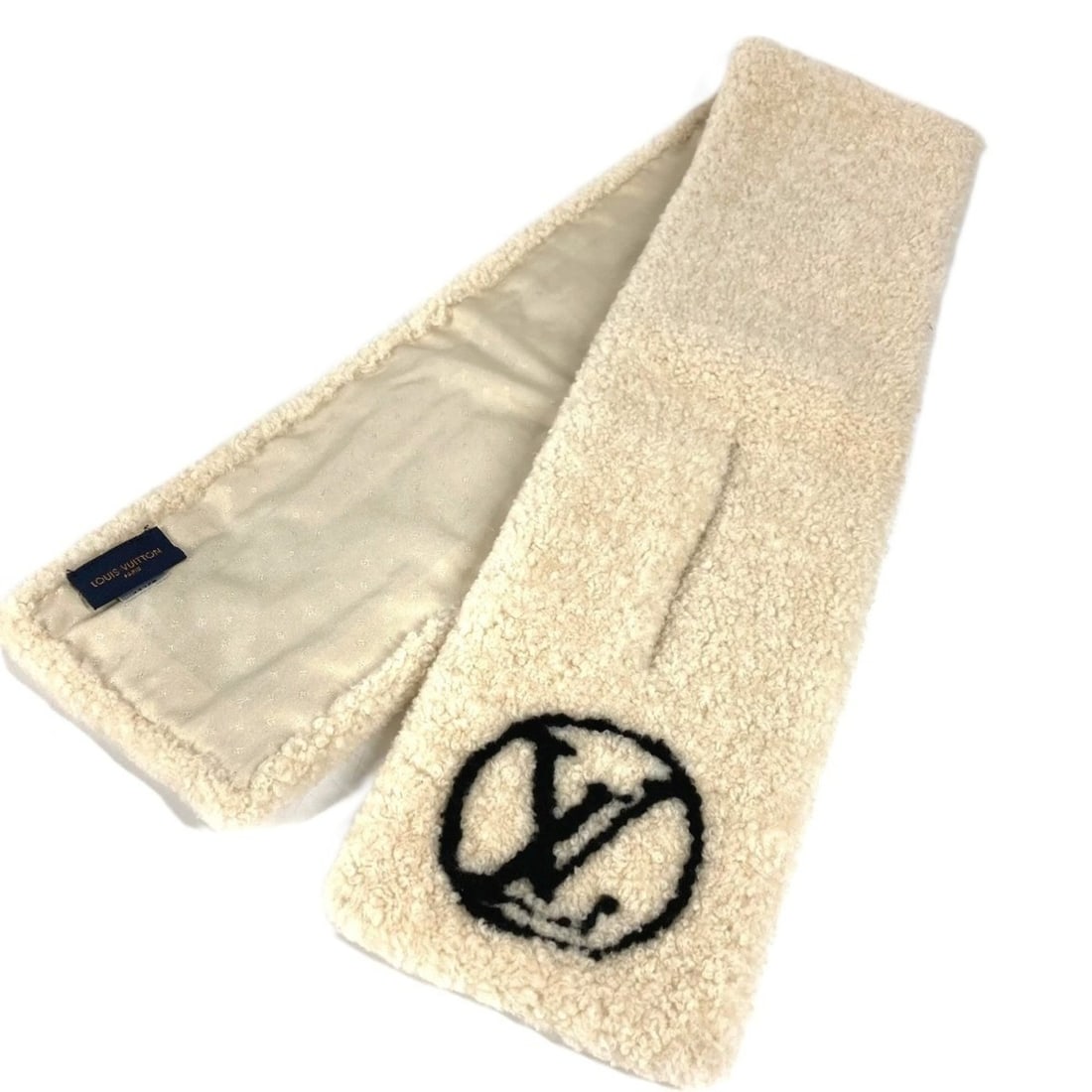 LOUIS VUITTON M76452 Monogram Flower Echarpe Shirring Lambskin Shearling Tippet Accessory Scarf: --- Catalog ---Category: SizeSize (LxW): 1.03m x 14cm / 40.55'' x 5.51''Category: DesignType: TippetColor: BeigeGender: WomenCategory: GeneralLine: MonogramBrand: Louis VuittonModel: M76452Country of 