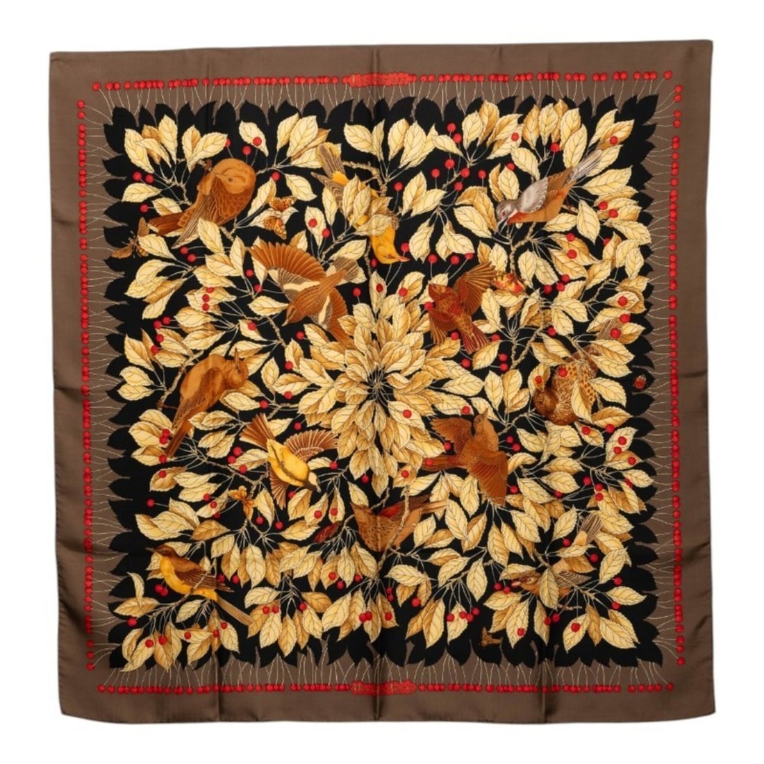Hermes Carre 90 Les merises Cherry Scarf/Muffler, Large Size, Black/Multicolor Silk, Women's: --- Catalog ---Category: SizeSize (LxW): 89cm x 88cm / 35.03'' x 34.64''Category: DesignType: ScarfColor: Black, Multi-colorGender: WomenMaterial: Silk Category: GeneralBrand: Hermes--- Item List ---S