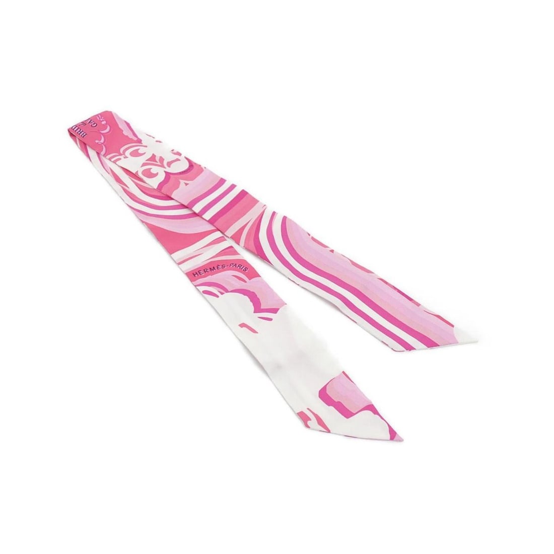 Hermes BRIDES DE GALA SHADOW Twilly 063415S Scarf Muffler: --- Catalog ---Category: SizeSize (LxW): 5cm x 86cm / 1.96'' x 33.85''Category: DesignType: ScarfColor: Fuchsia, Pink, WhiteGender: Women,MenMaterial: Silk Category: GeneralMPN: 063415SBrand: Hermes--