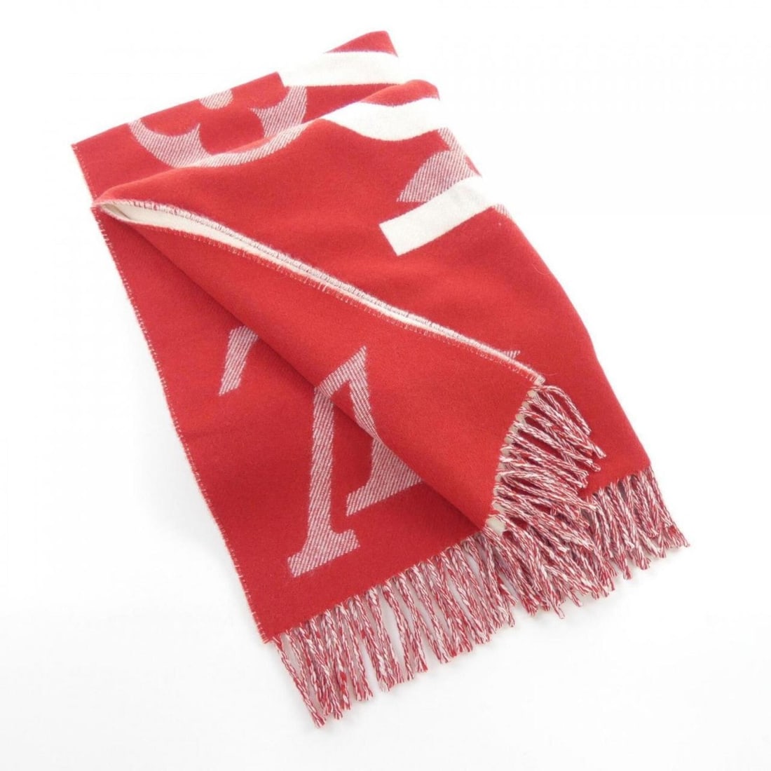 Louis Vuitton Echarpe Monogram Capital M73453 Scarf/Stole: --- Catalog ---Category: SizeSize (LxW): 1.89m x 53.5cm / 74.4'' x 21.06''Category: DesignType: StoleColor: Red colorGender: MenMaterial: Cashmere 52%, Wool 48%Category: GeneralMPN: M73453Brand: Louis