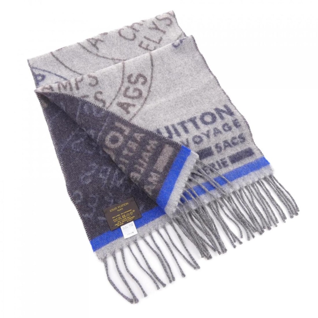 Louis Vuitton Echarpe Trunk Stamps M78527 Scarf: --- Catalog ---Category: SizeSize (LxW): 1.74m x 31cm / 68.5'' x 12.2''Category: DesignType: ShawlColor: Brown, Gray, NavyGender: MenMaterial: Cashmere 10%, Wool 90%Category: GeneralMPN: M78527Brand: