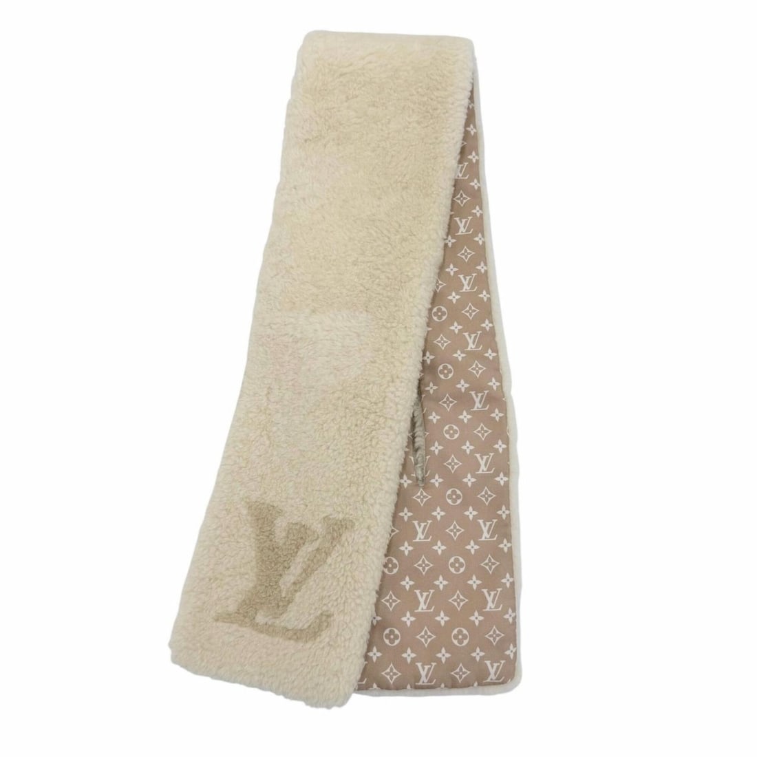 LOUIS VUITTON (Louis Vuitton) 2024 Model M92894 Monogram Shearling Scarf LV Logo Mouton Beige Made: --- Catalog ---Category: SizeSize (LxW): 1.04m x 13cm / 41.14'' x 5.11''Category: DesignType: StoleColor: BeigeGender: WomenMaterial: Leather , Silk , Polyester Leather/Fur Type: Lamb