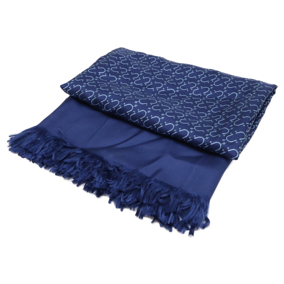HERMES Horsebit Silk Scarf/Muffler, Navy, Women's: --- Catalog ---Category: SizeSize (LxW): 1.44m x 93cm / 56.69'' x 36.61''Category: DesignType: ScarfColor: NavyGender: WomenMaterial: Silk Category: GeneralBrand: Hermes--- Item List ---Section: Condi