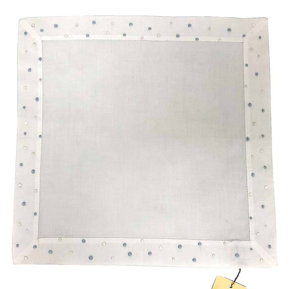 HERMES GALAXIE MOUCHOIR Handkerchief, 100% Cotton, White, Embroidered Dots, Pocket Square/Neck (1 of 10)