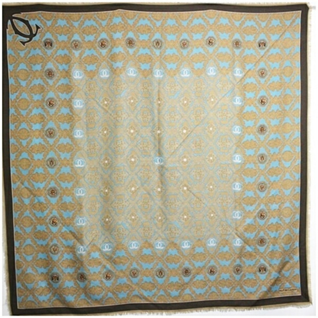 Cartier Must de Large Scarf/Muffler, Light Blue x Beige, Cartier, Women's (1 of 16)